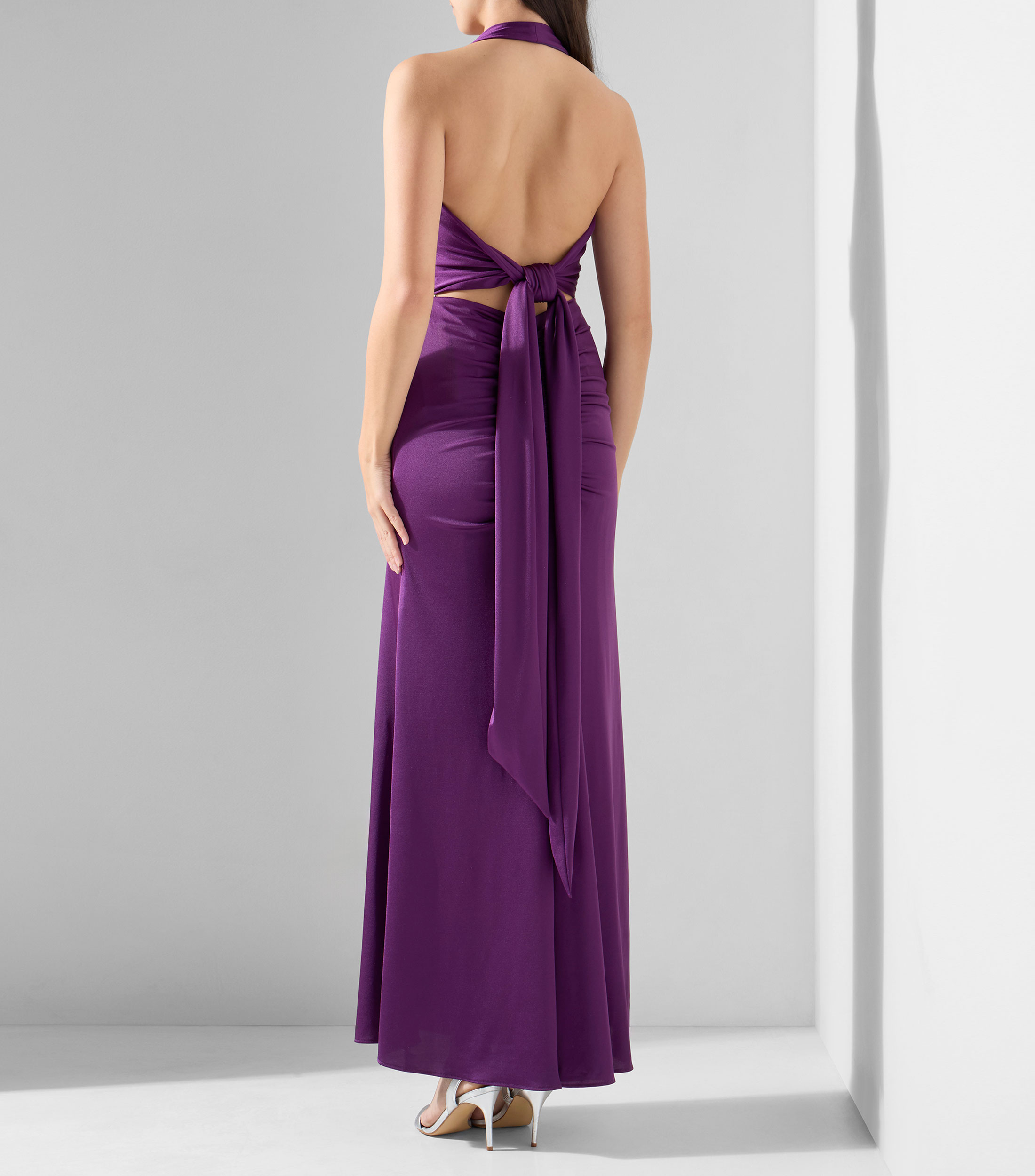 Vestido de fiesta largo liso Mujer